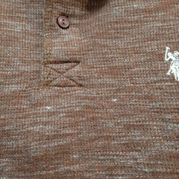 U.S. Polo Assn Sweatshirt Ribbed Brown Quarter button down Men XXL - Picture 5 of 14